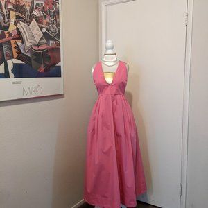Bubble gum Pink Open Back Zara Dress Long size S with pockets